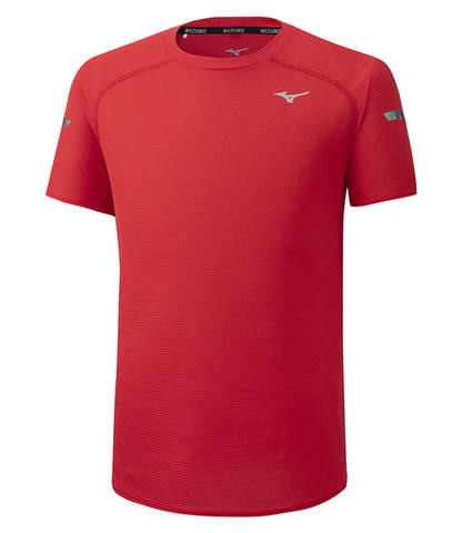 Mizuno Dryaeroflow Tee беговая футболка мужская красная