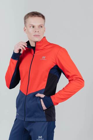 Nordski Pro тренировочная лыжная куртка мужская red-blue