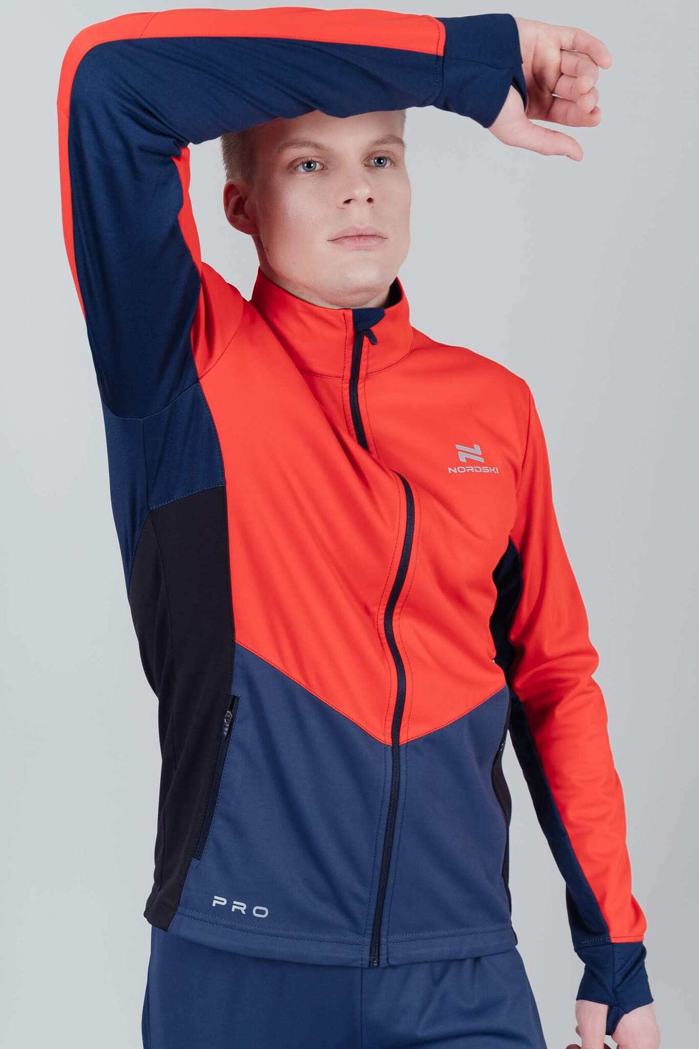 Nordski Pro тренировочная лыжная куртка мужская red-blue - 3