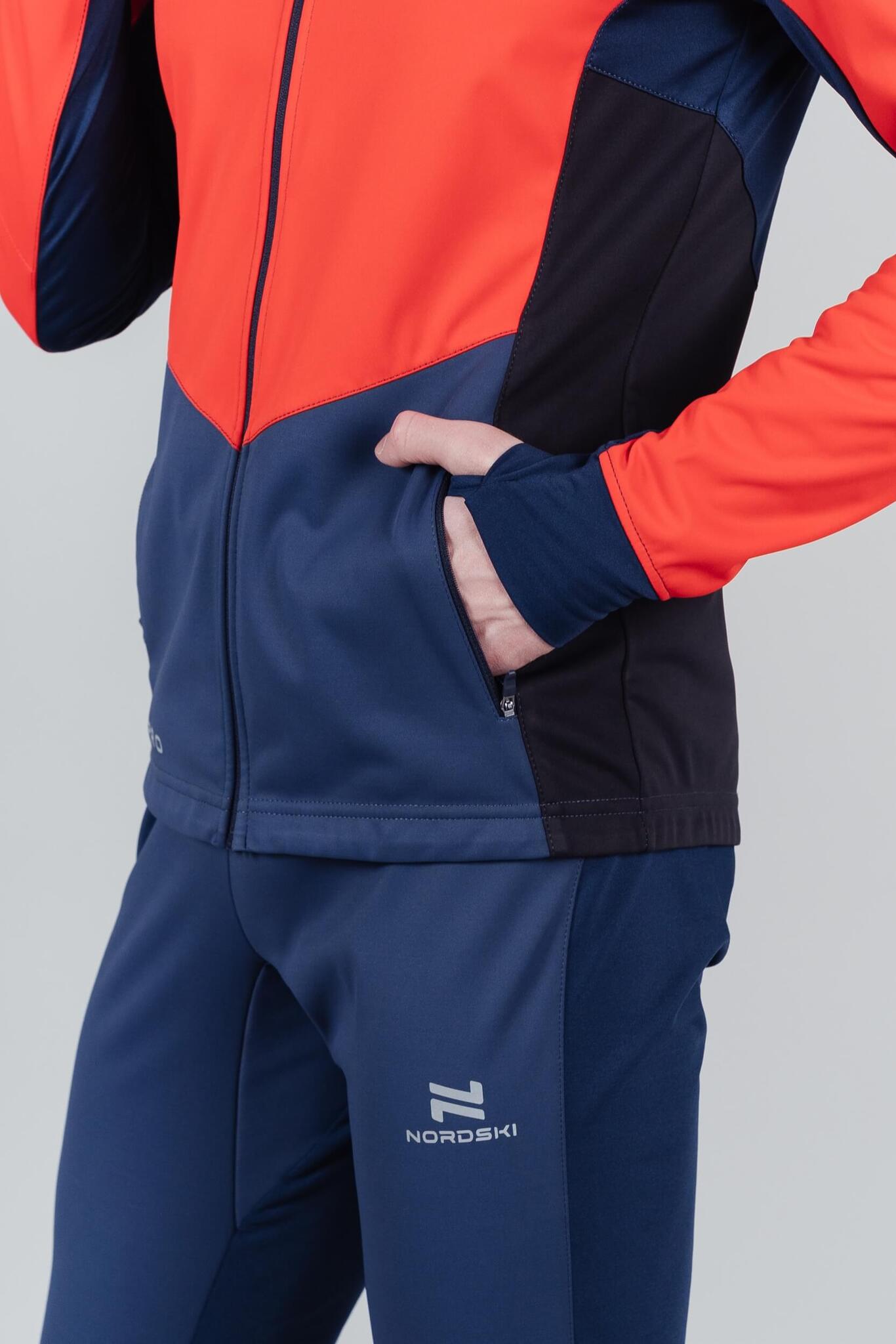 Nordski Pro тренировочная лыжная куртка мужская red-blue - 4