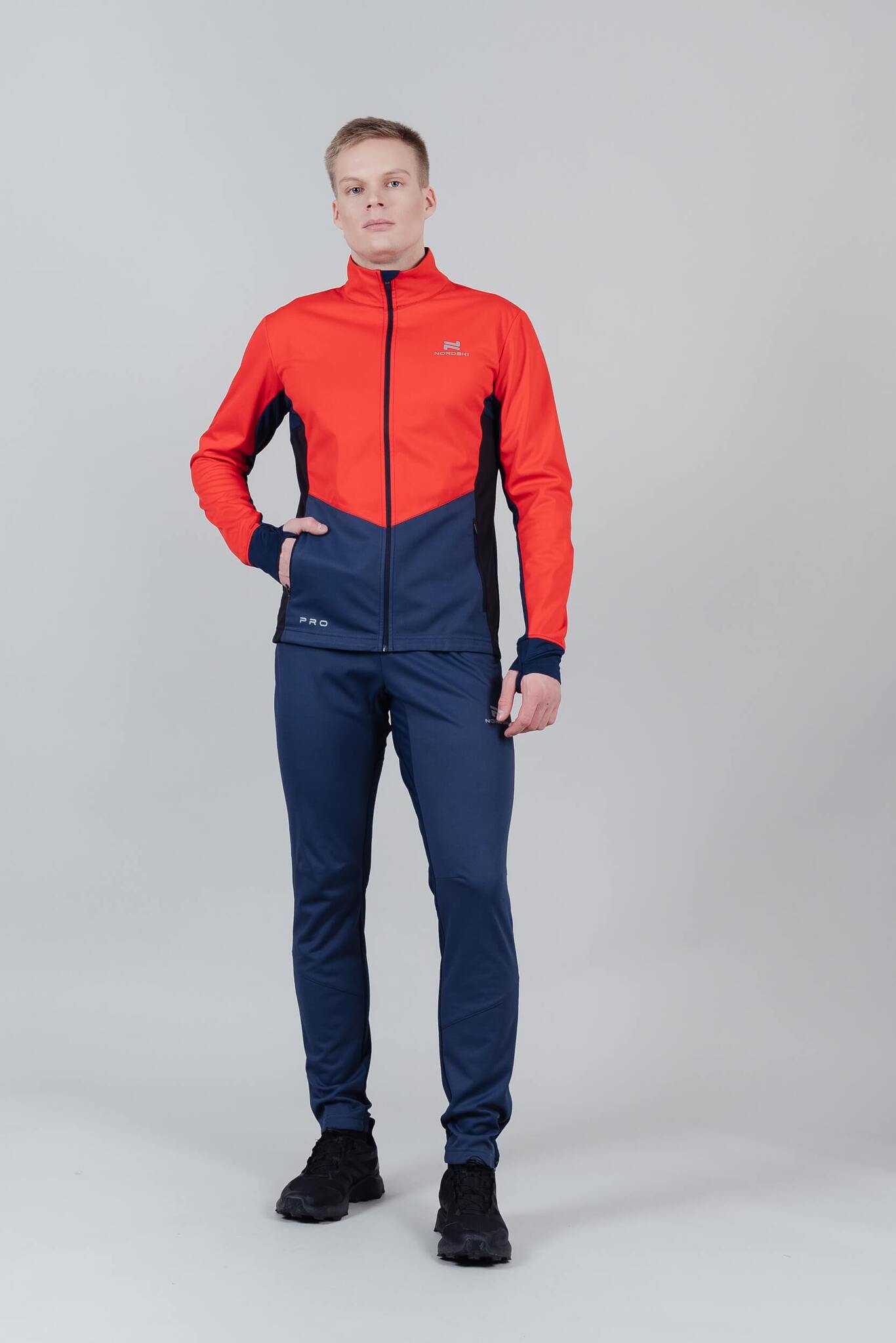 Nordski Pro тренировочная лыжная куртка мужская red-blue - 7