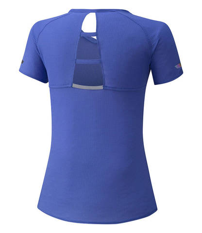 Mizuno Dryaeroflow Tee беговая футболка женская синяя