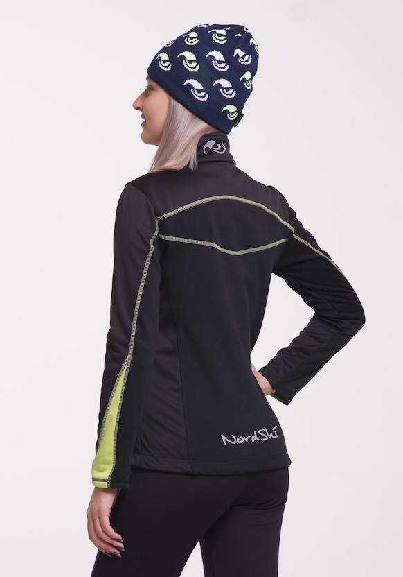 Nordski Active женская разминочная куртка черный-лайм - 3