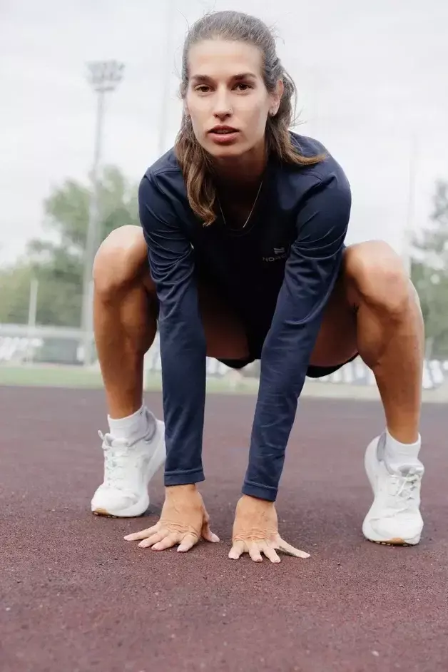 Женская футболка для бега с длинным рукавом Nordski Run темно-синяя - 10