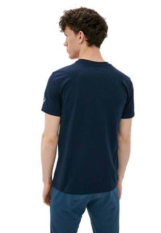 Asics Seasonal Logo Tee футболка для бега мужская темно-синяя