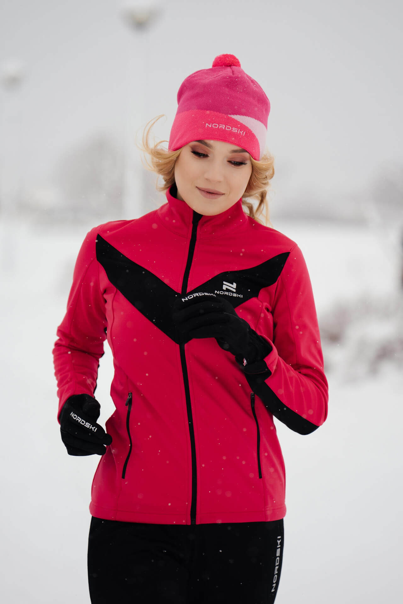 Женский утепленный разминочный костюм Nordski Base Premium pink - 3