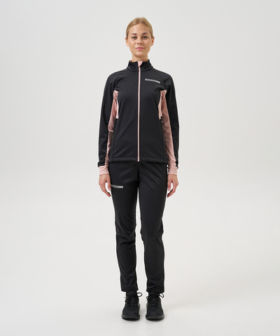 Женский тренировочный лыжный костюм Nordski Core black-soft pink