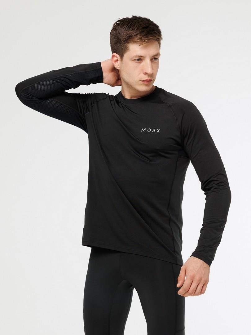 Мужской лонгслив для тренировок Moax Run Lite черный - 3