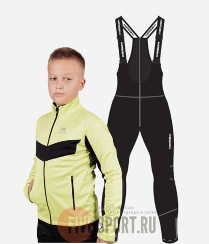 Детский утепленный разминочный костюм Nordski Jr Base Active lime