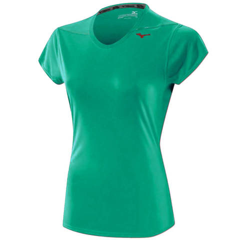 Mizuno Core Tee футболка беговая женская зеленая
