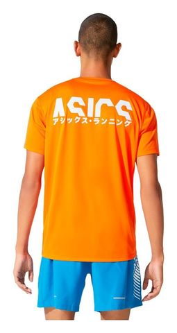 Asics Katakana Ss Top футболка для бега мужская оранжевая