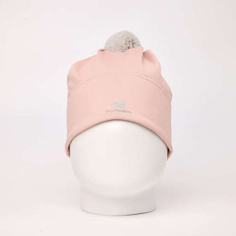 Тренировочная шапка с помпоном Nordski Train soft pink