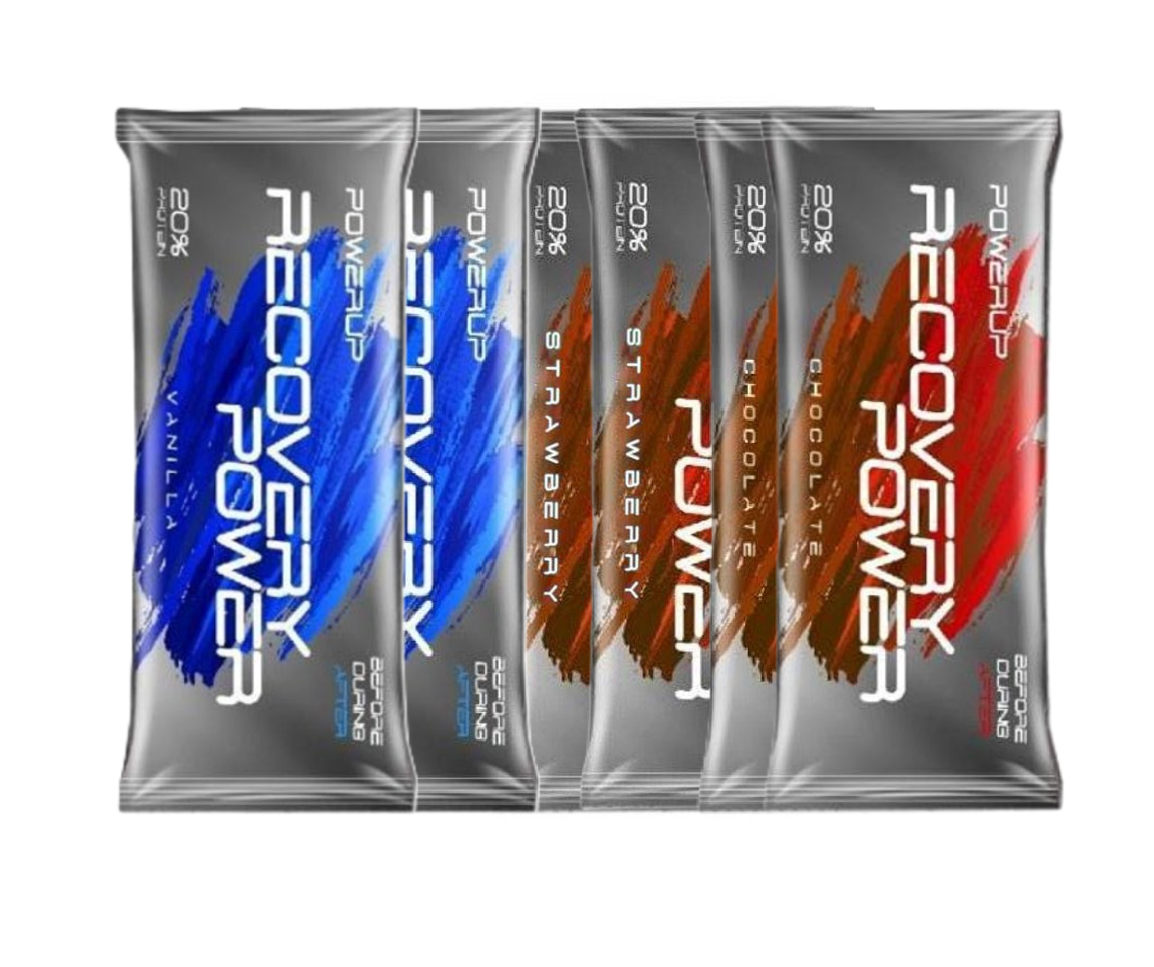 Набор протеиновых батончиков PowerUp Recovery Power земляника-шоколад-ваниль