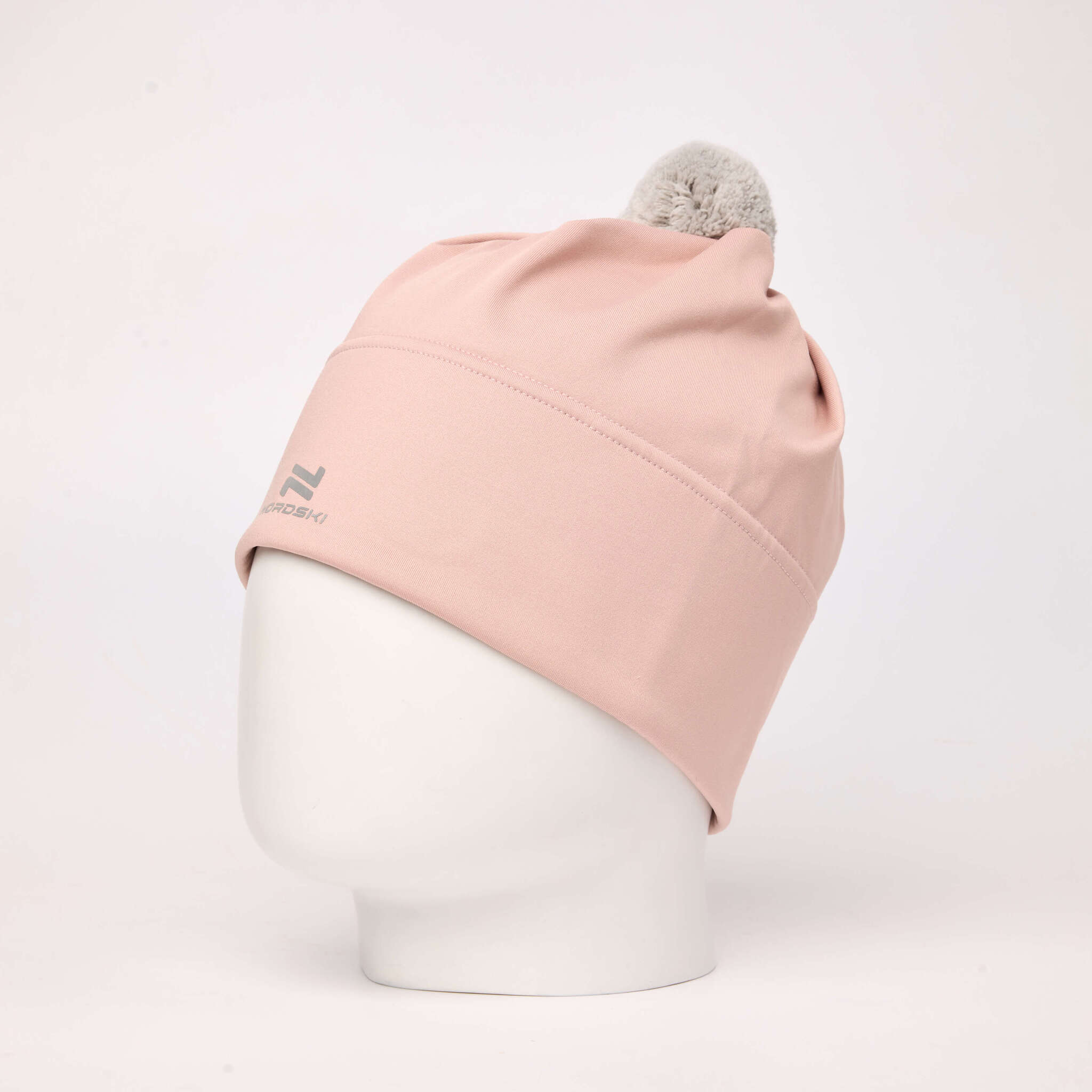 Тренировочная шапка с помпоном Nordski Train soft pink