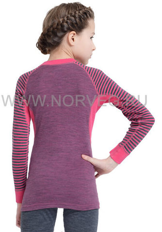 Термобелье рубашка из шерсти мериноса Norveg Climate Control Pink детская