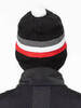 Вязаная шапка с шерстью Moax Tradition Sport Stripe черно-красная - 4