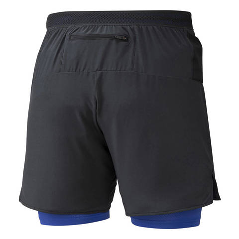 Mizuno Er 7.5 2 In 1 Short шорты для бега мужские черные-синие