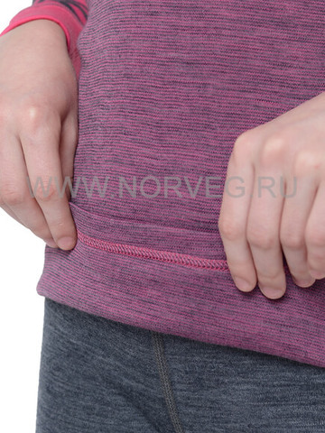 Термобелье рубашка из шерсти мериноса Norveg Climate Control Pink детская