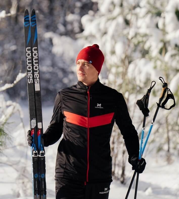 Мужская лыжная куртка Nordski Base black-red - 5
