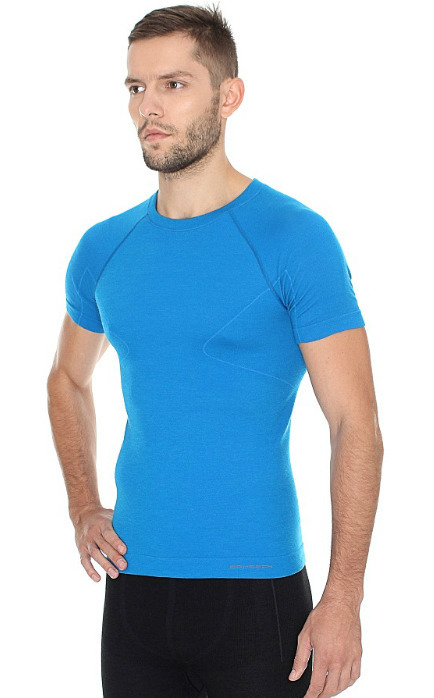Термобелье мужское Brubeck Active Wool термофутболка голубая - 2