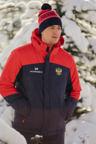 Nordski Mount лыжная утепленная куртка мужская blue-red