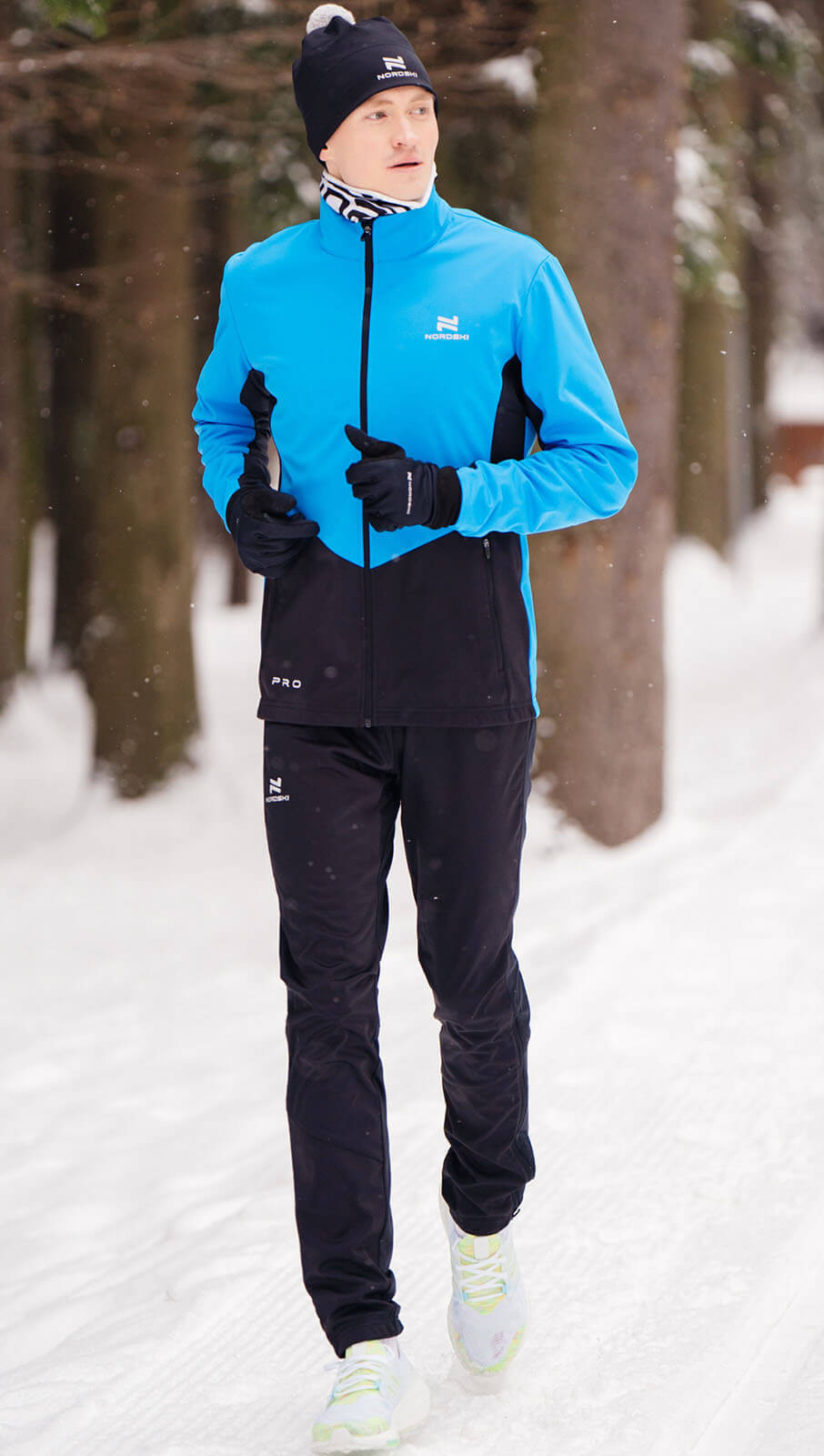 Мужской тренировочный лыжный костюм Nordski Pro light blue-black - 2