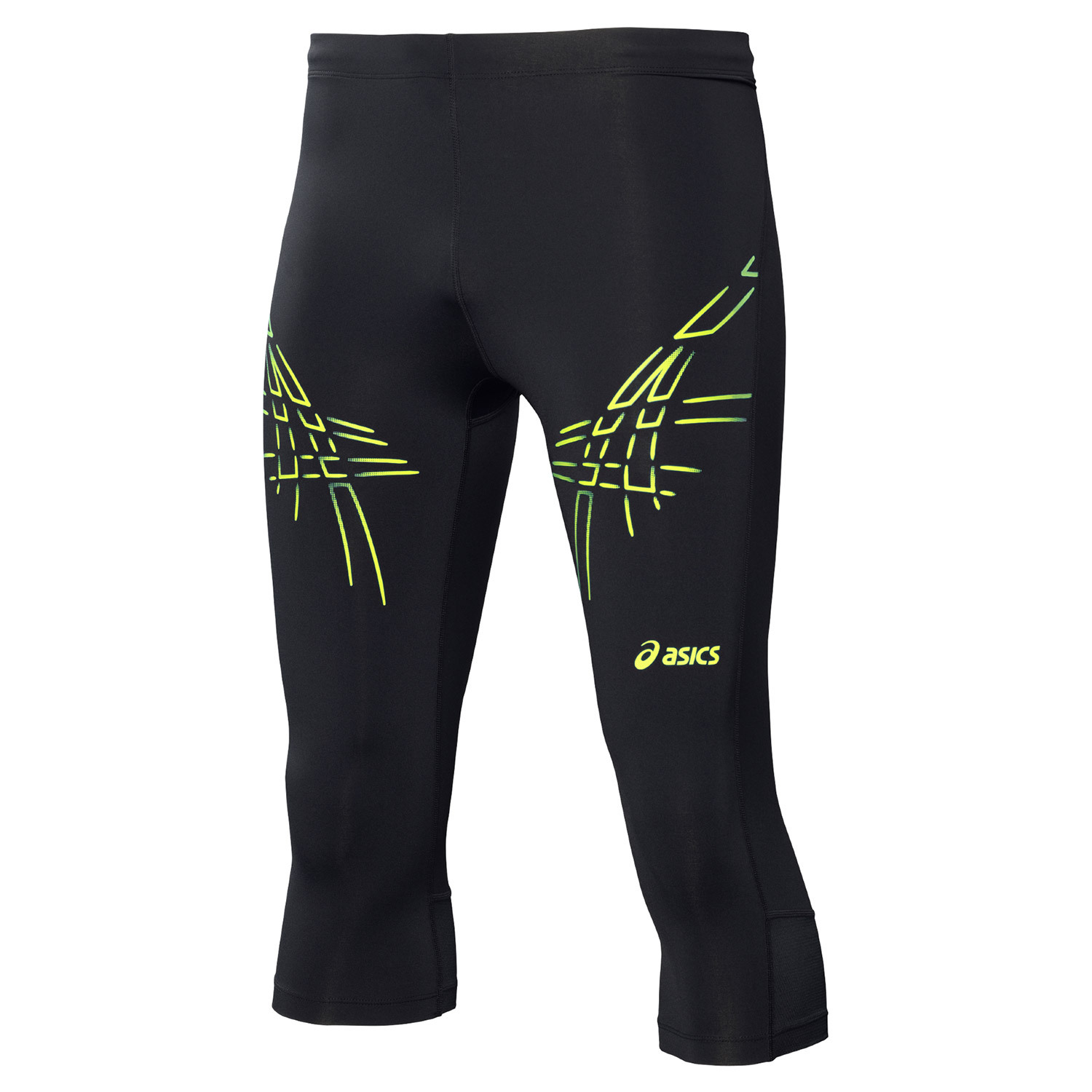 Тайтсы Asics Tiger Knee Tight 3/4 мужские с желтыми полосами - 3
