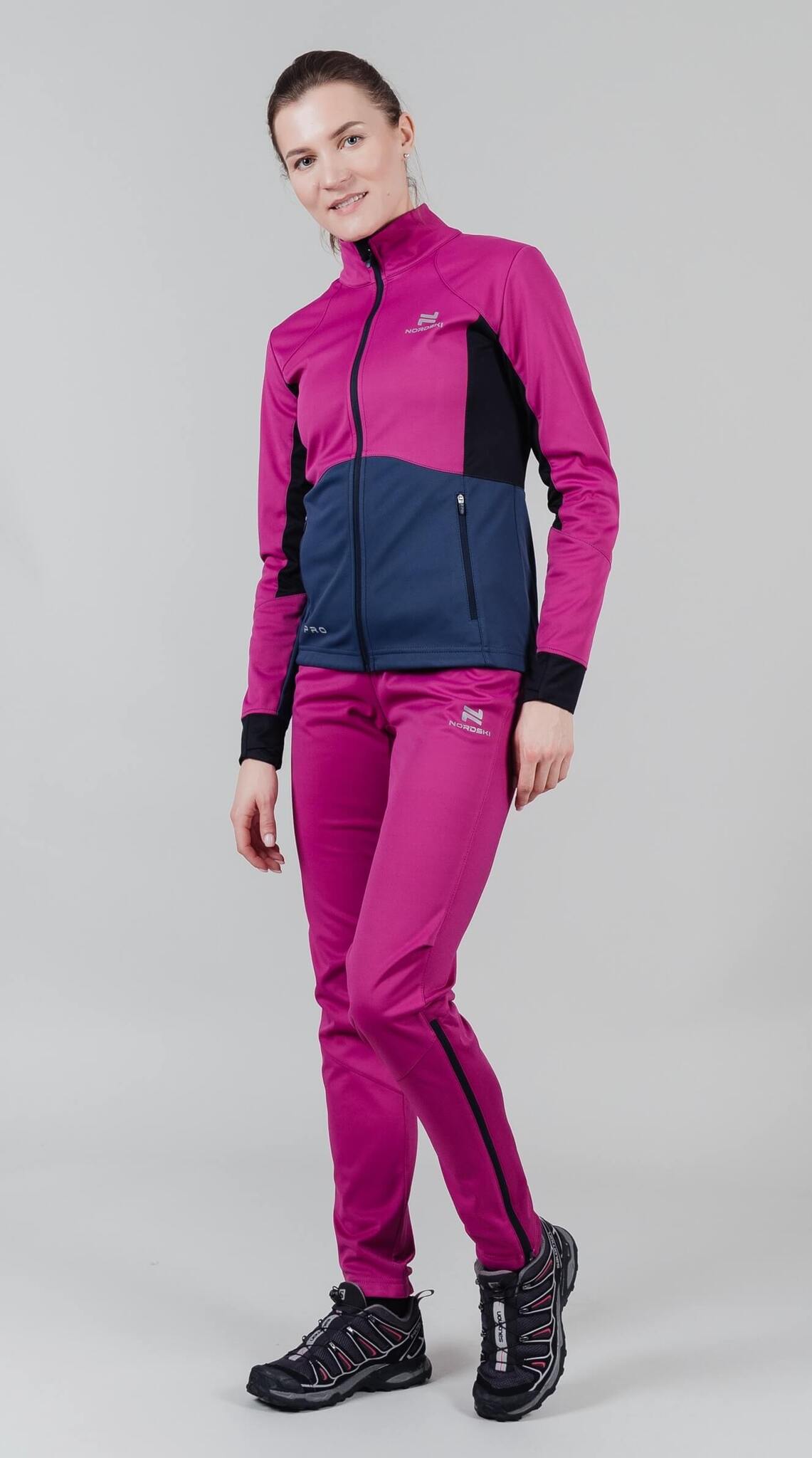 Женская тренировочная лыжная куртка Nordski Pro fuchsia-blue - 12
