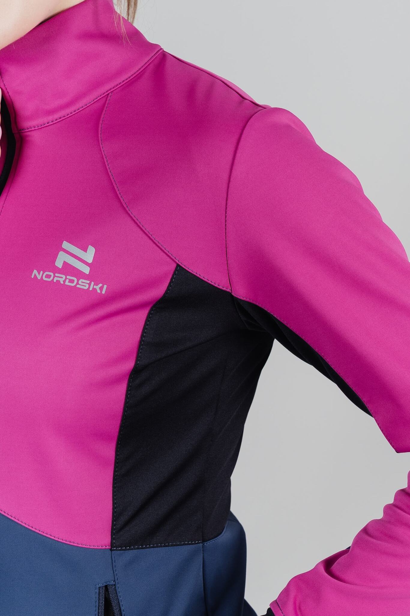 Женская тренировочная лыжная куртка Nordski Pro fuchsia-blue - 7