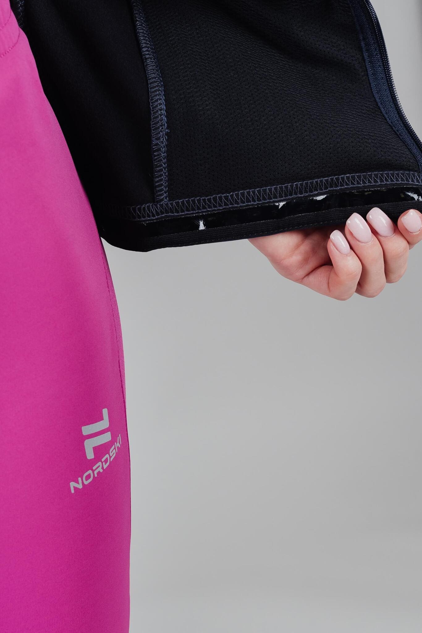 Женская тренировочная лыжная куртка Nordski Pro fuchsia-blue - 11