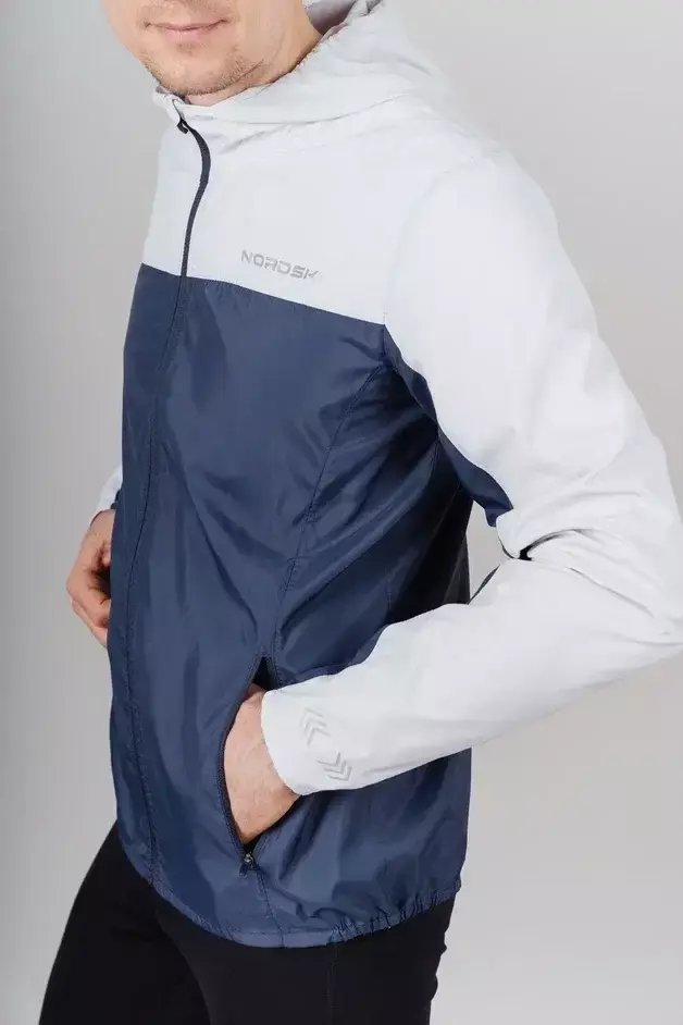 Мужской костюм для бега Nordski Rain Pro gray-navy - 4