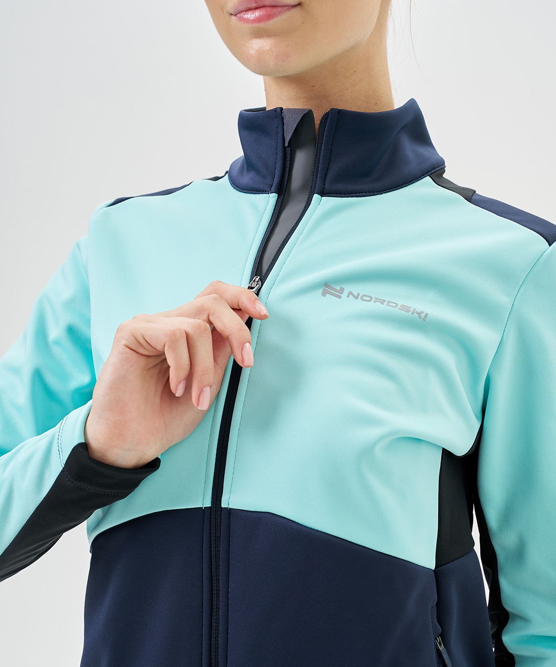 Женский тренировочный лыжный костюм Nordski Advance mint-blueberry - 9