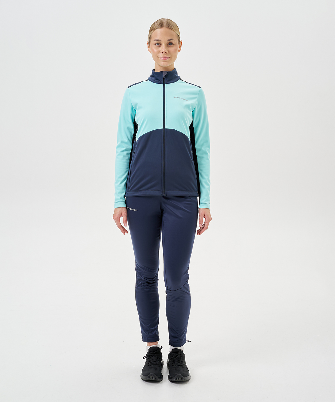 Женский тренировочный лыжный костюм Nordski Advance mint-blueberry