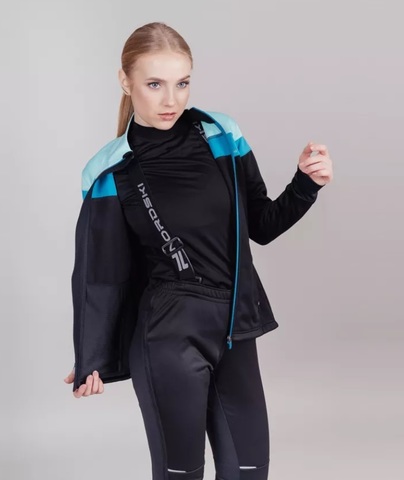 Лыжный костюм женский Nordski Drive black-mint