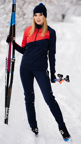 Nordski Premium лыжный костюм женский blueberry-red