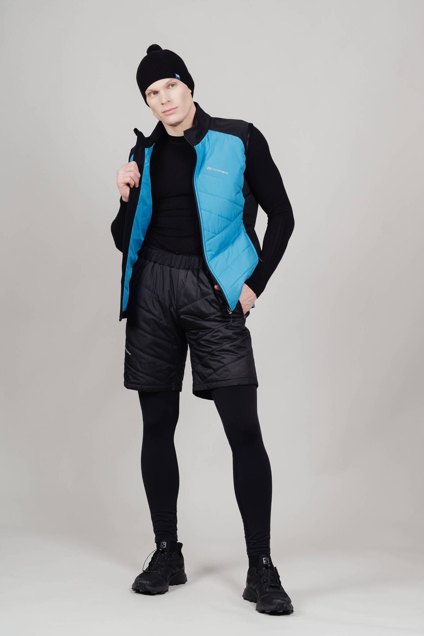 Мужской теплый жилет Nordski Hybrid light blue-black - 8