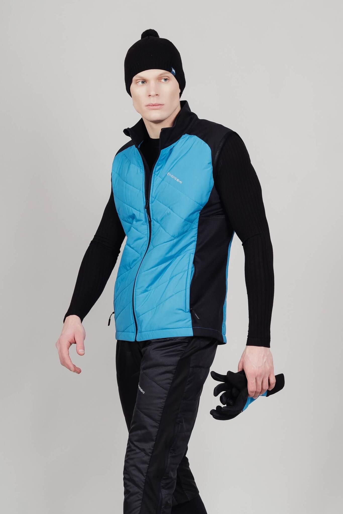 Мужской теплый жилет Nordski Hybrid light blue-black - 6