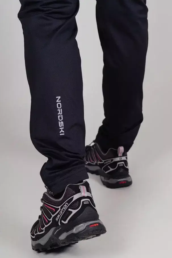 Женские тренировочные лыжные брюки Nordski Hybrid Warm black-lavender - 7
