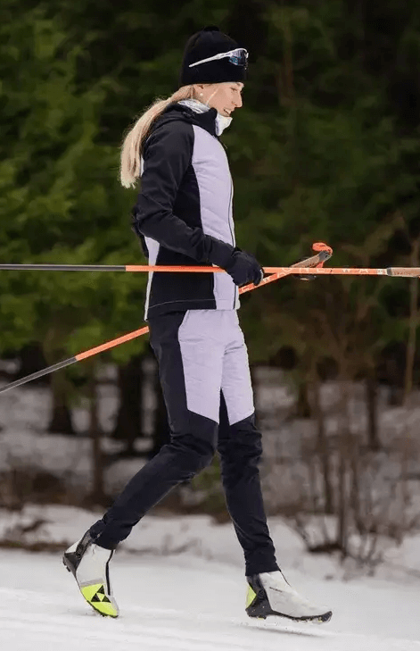 Женские тренировочные лыжные брюки Nordski Hybrid Warm black-lavender - 9