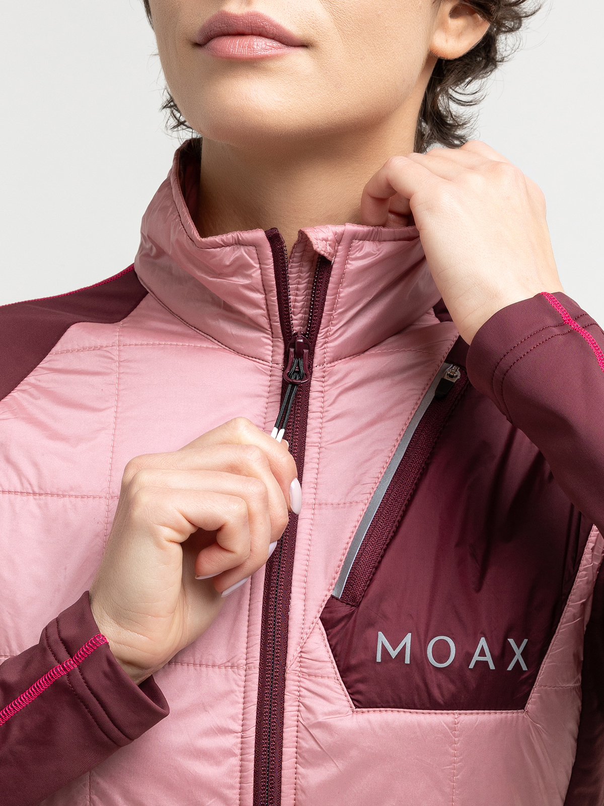 Женская тренировочная беговая куртка Moax Tauri Stretch Fit пурпурно-розовая - 5