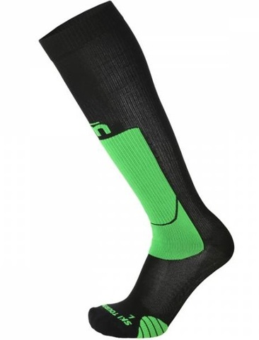 Спортивные носки гольфы Mico Extra Dry Ski Touring черные-зеленые