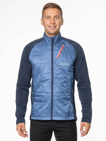 Мужская тренировочная беговая куртка Moax Tauri Stretch Fit серо-синяя
