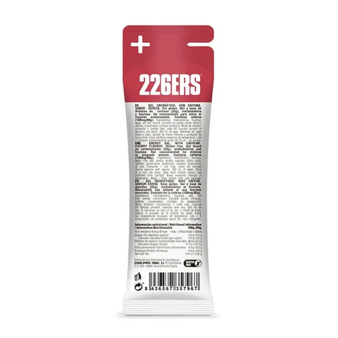 Высокоэнергетический гель с фруктозой и кофеином 226ERS High Fructose 80 г вишня