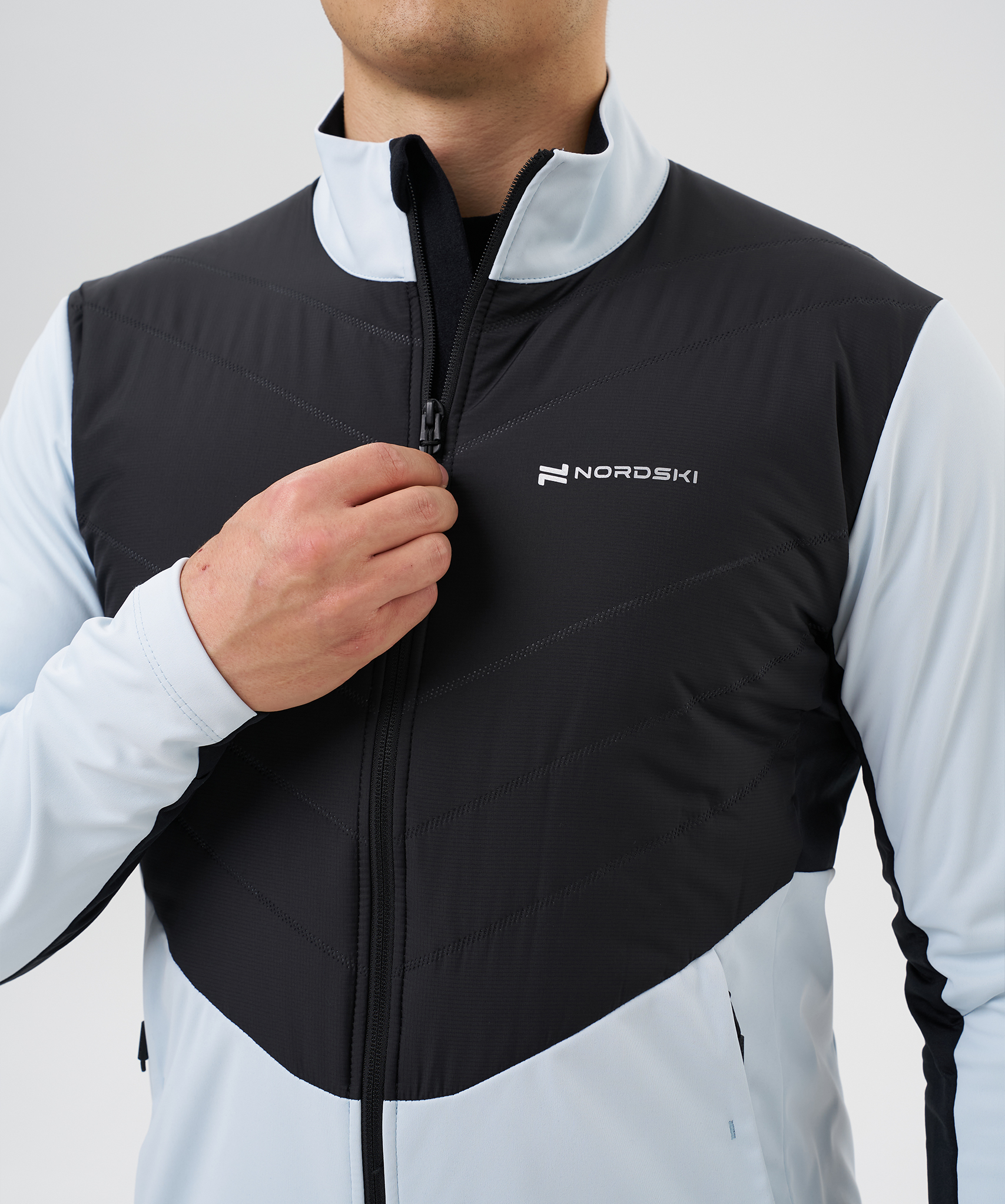 Мужской костюм для лыж и бега зимой Nordski Hybrid Pro 2.0 pearl blue-black - 8