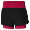 Mizuno 2 In 1 4.5 Short шорты для бега женские черные-розовые - 2