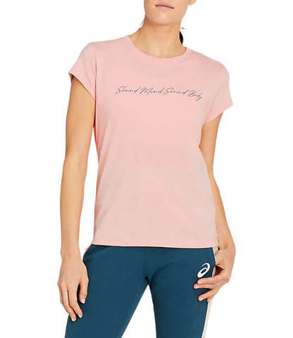Asics Graphic Tee футболка для бега женская розовая