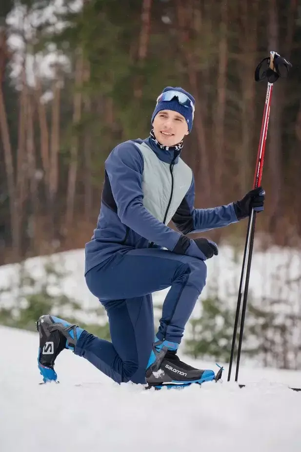 Мужской костюм для бега зимой Nordski Hybrid Hood Pro blue-ice mint - 4