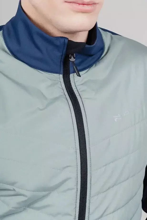 Мужской костюм для бега зимой Nordski Hybrid Hood Pro blue-ice mint - 9