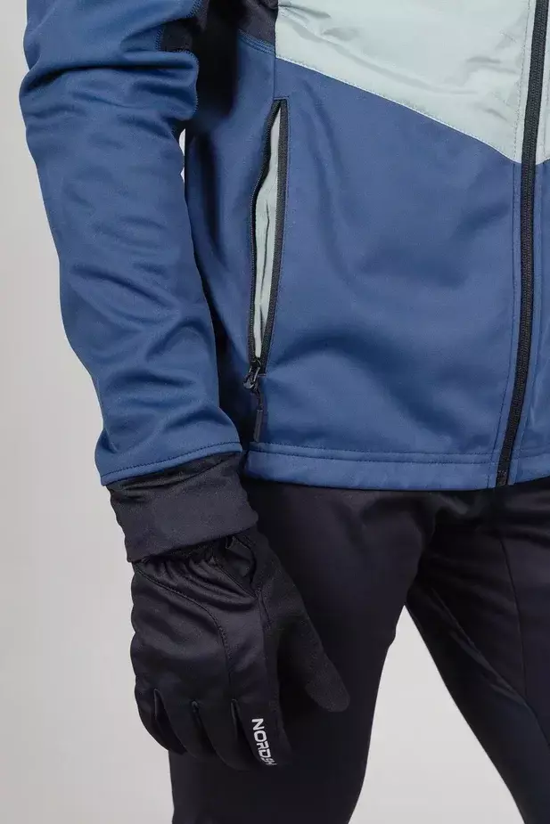 Мужской костюм для бега зимой Nordski Hybrid Hood Pro blue-ice mint - 10