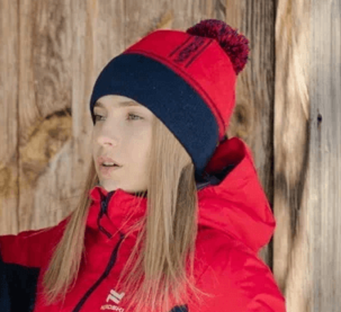 Вязаная шапка с ветрозащитой Nordski Arctic WS raspberry